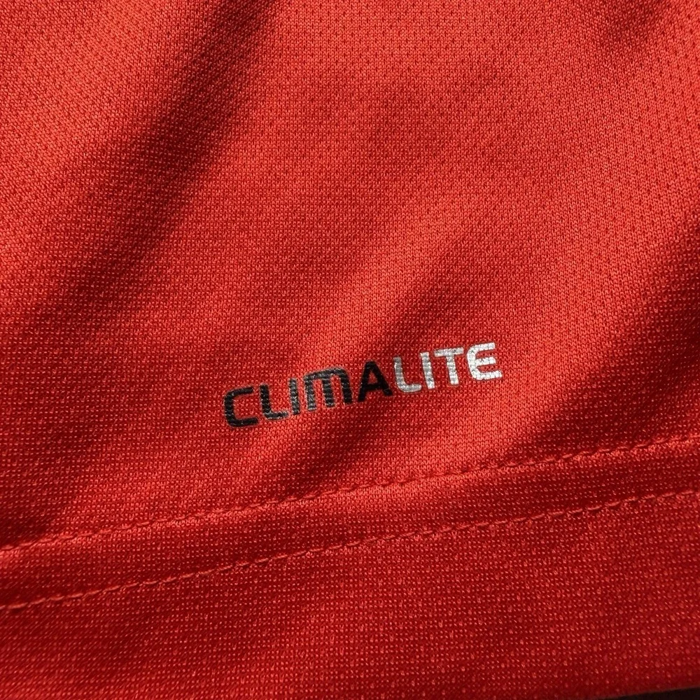 Adidas Climalite Men's XL Red Lightweight Short Sleeve Crew Neck Logo T-Shirt
